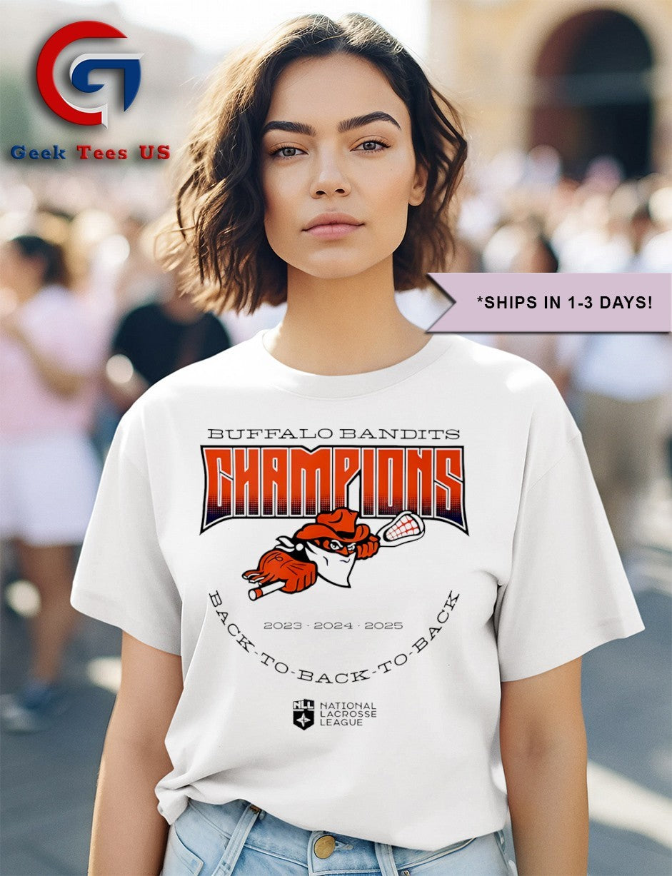 Buffalo Bandits back to back to back NLL Champions 2025 shirt
