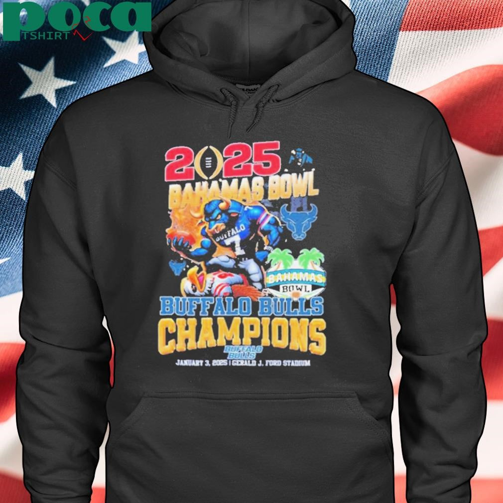 Buffalo Bulls 2025 Bahamas Bowl Champions NCAA Mascot T Shirts