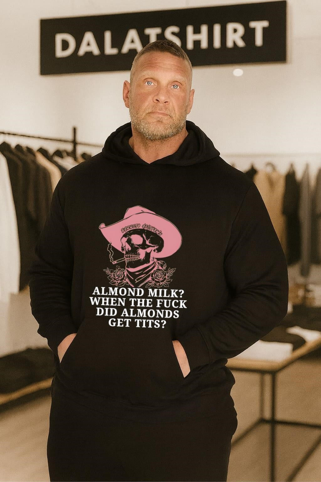Burrito Meltdown Cowboy Skull Roses Almond Milk When Do Almonds Get Tits shirt