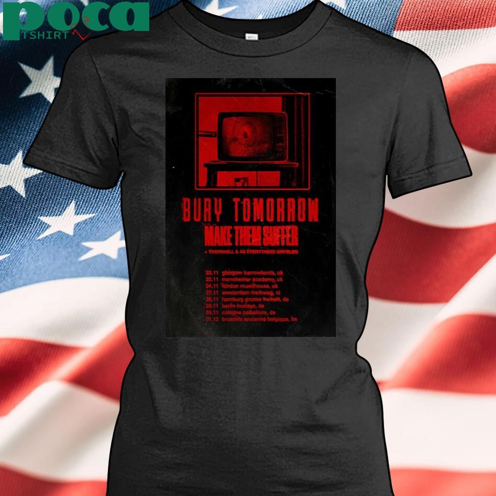 Bury Tomorrow + Make Them Suffer UK & Europe 2024 Tour Poster T-Shirt