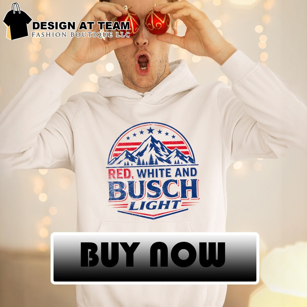 Busch Light Beer Mountain Red White and Busch Light America 4th of July shirt