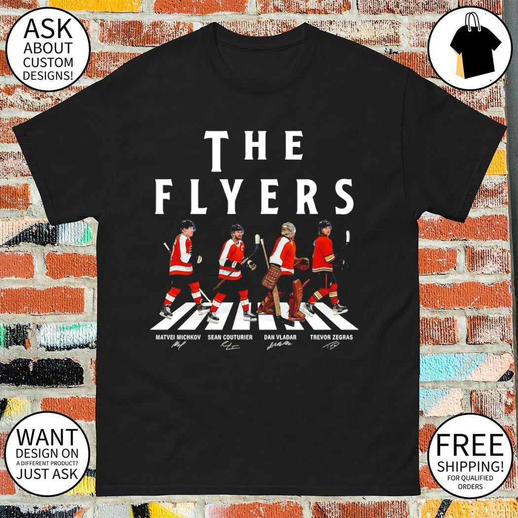 C Matvei Michkov Sean Couturier Dan Vladar Trevor Zegras The Philadelphia Flyers Abbey Road shirt