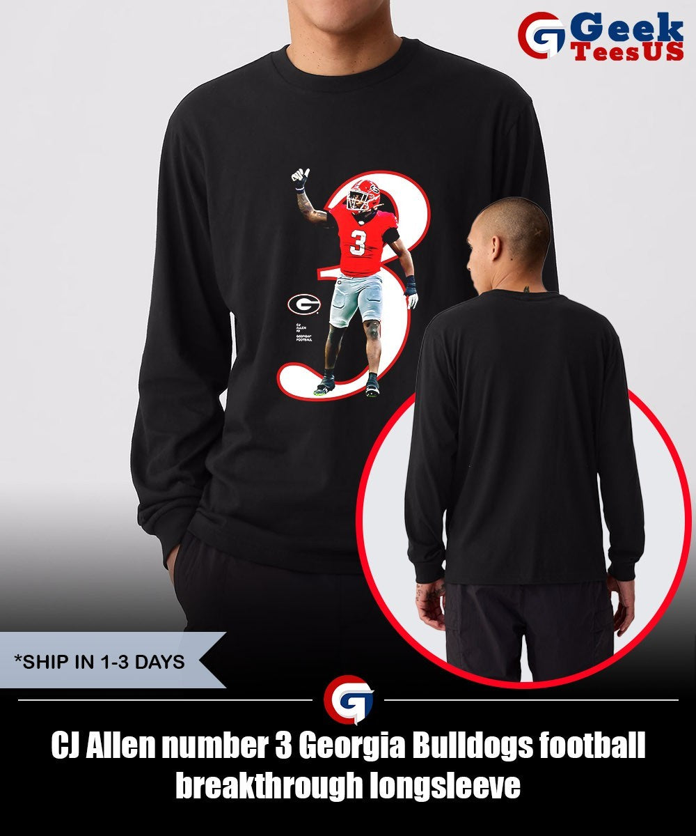 CJ Allen number 3 Georgia Bulldogs football breakthrough shirt