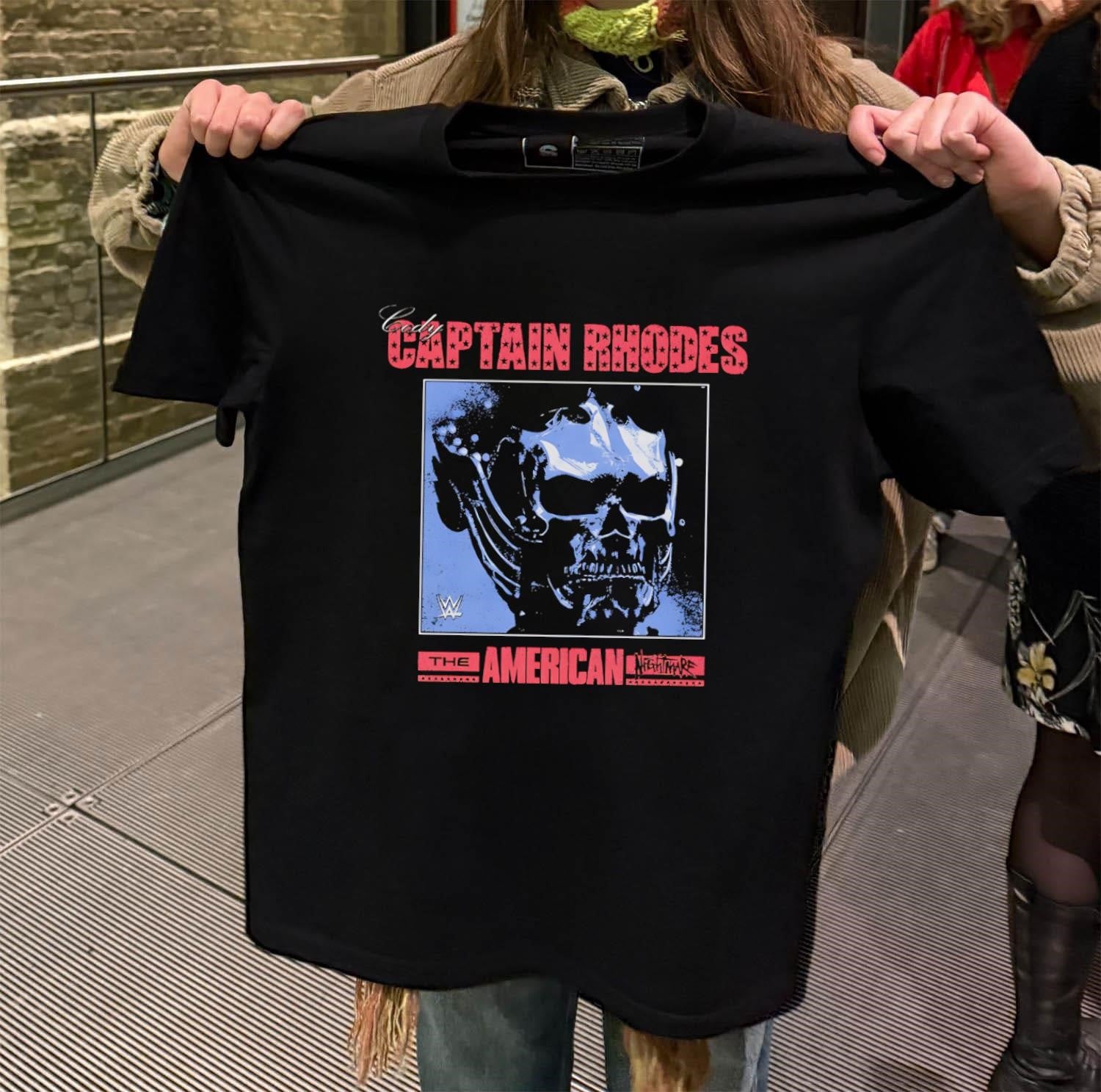 CODY CAPTAIN RHODES THE AMERICAN NIGHTMARE skull logo shirt