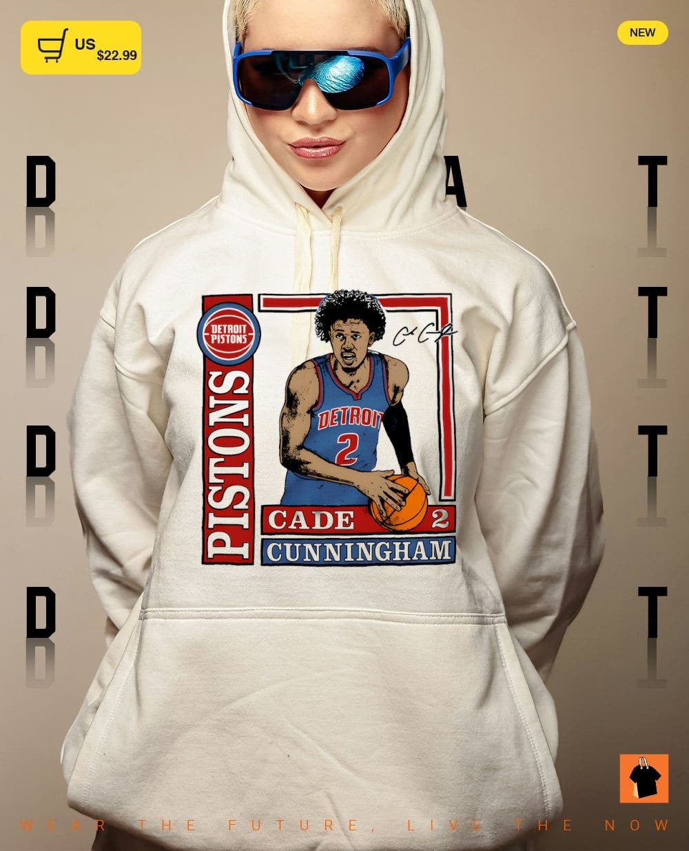Cade Cunningham Detroit Pistons Basketball Wax Pack Tri-Blend signature shirt