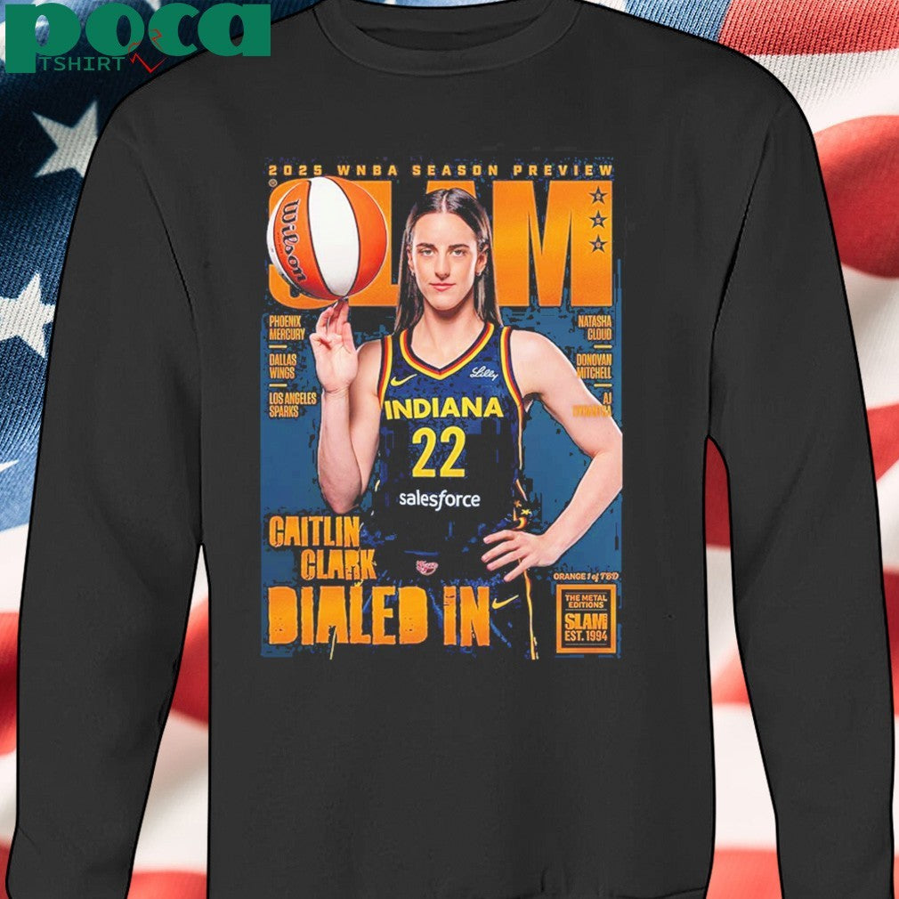 Caitlin Clark From Iowa Hawkeyes x SLAM 256 Tribute Poster Cover 2025 WNBA Season Preview Dailed In Orange Metal shirt