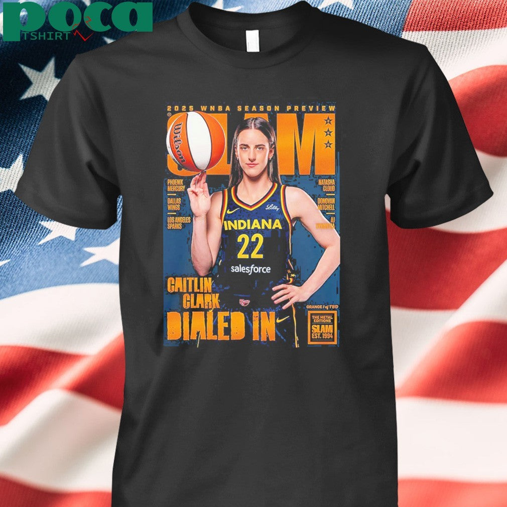 Caitlin Clark From Iowa Hawkeyes x SLAM 256 Tribute Poster Cover 2025 WNBA Season Preview Dailed In Orange Metal shirt