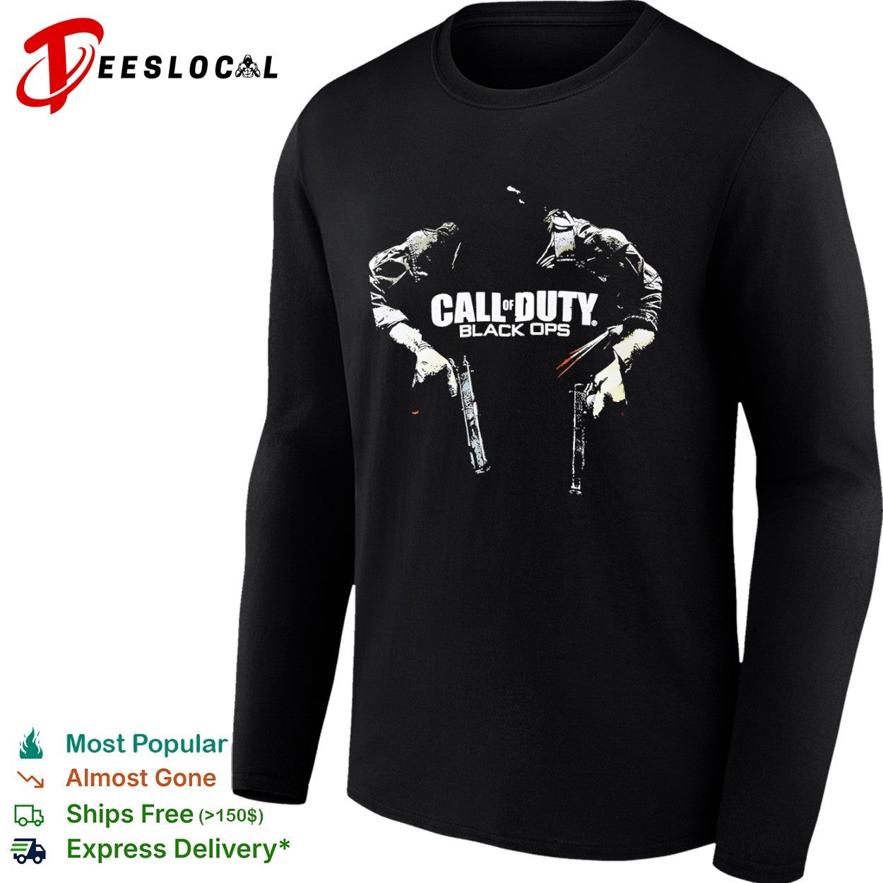 Call of Duty Black Ops dual M1911 pistols gaming shirt