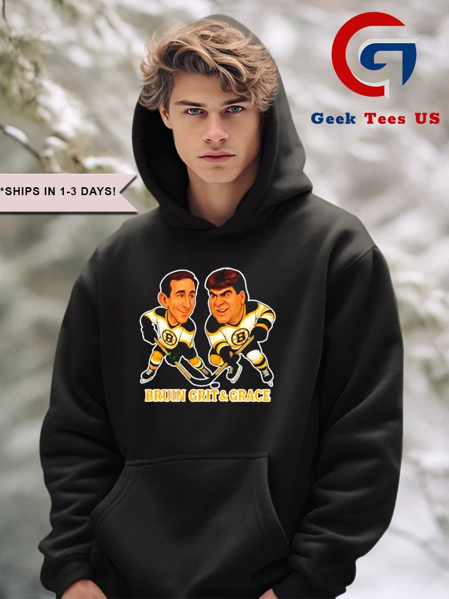 Cam Neely and Ray Bourque Bruin Grit and Grace Hockey caricatures shirt
