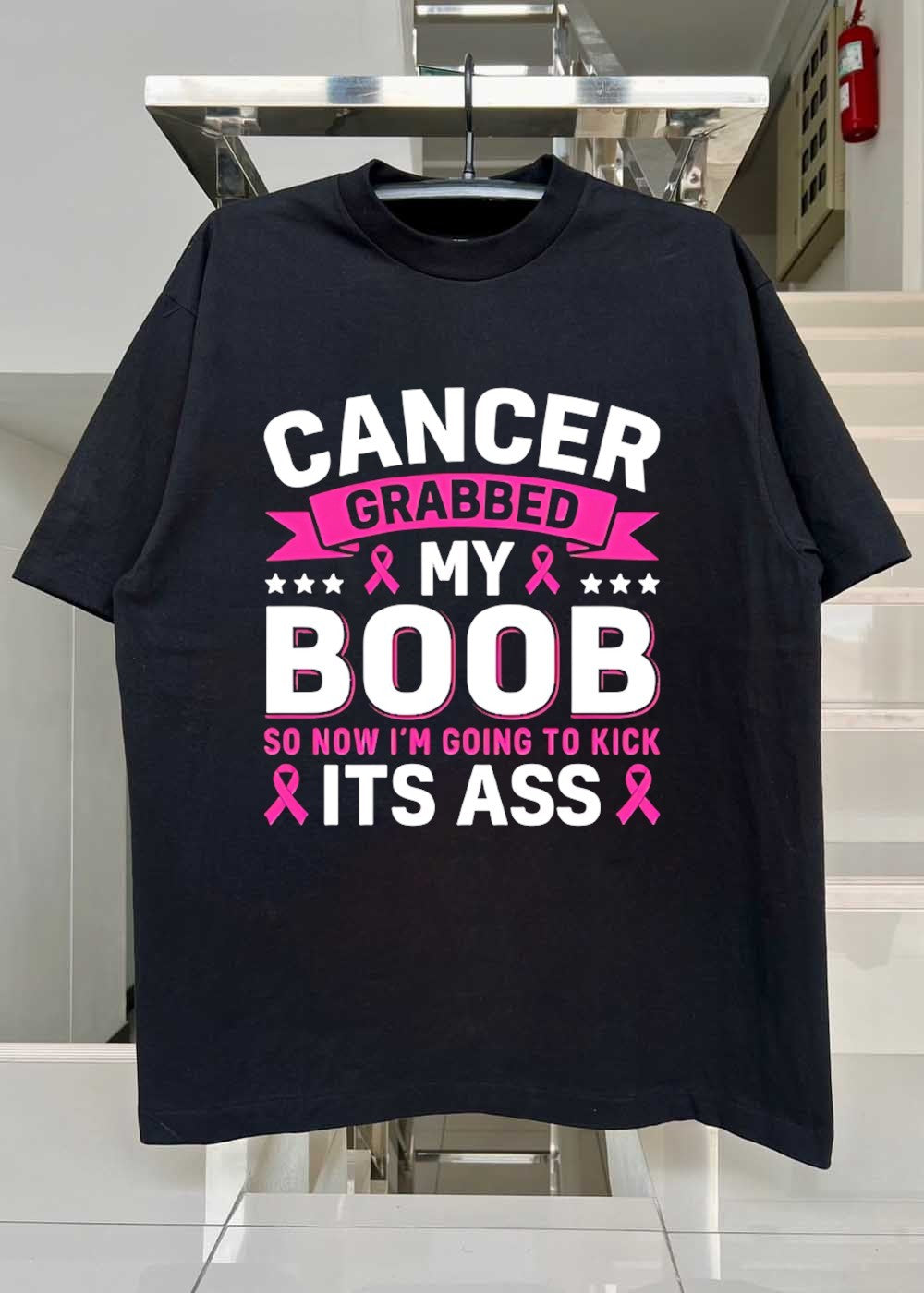 Cancer Awareness Graphic Kick Its Ass T-Shirt