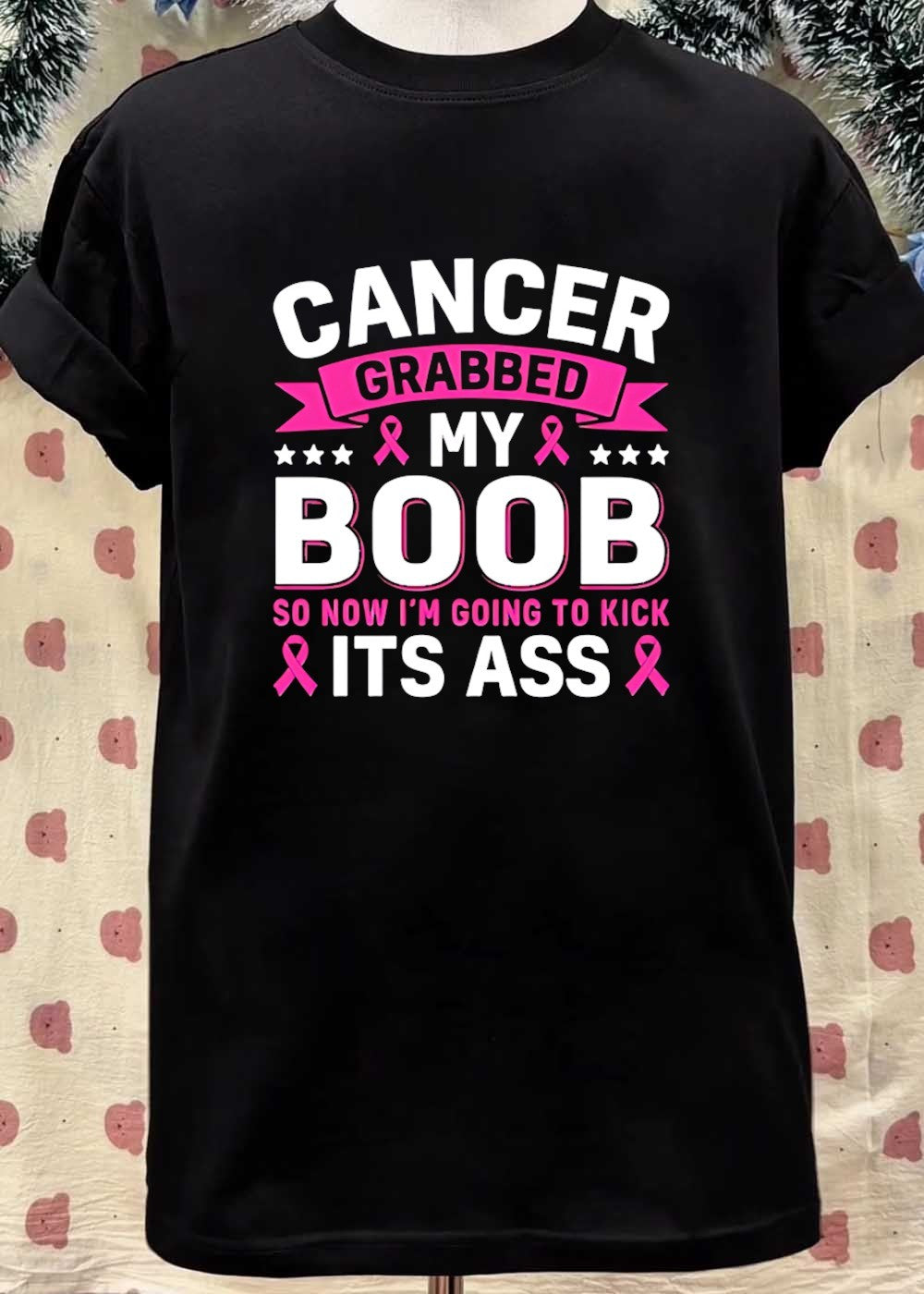 Cancer Awareness Graphic Kick Its Ass T-Shirt