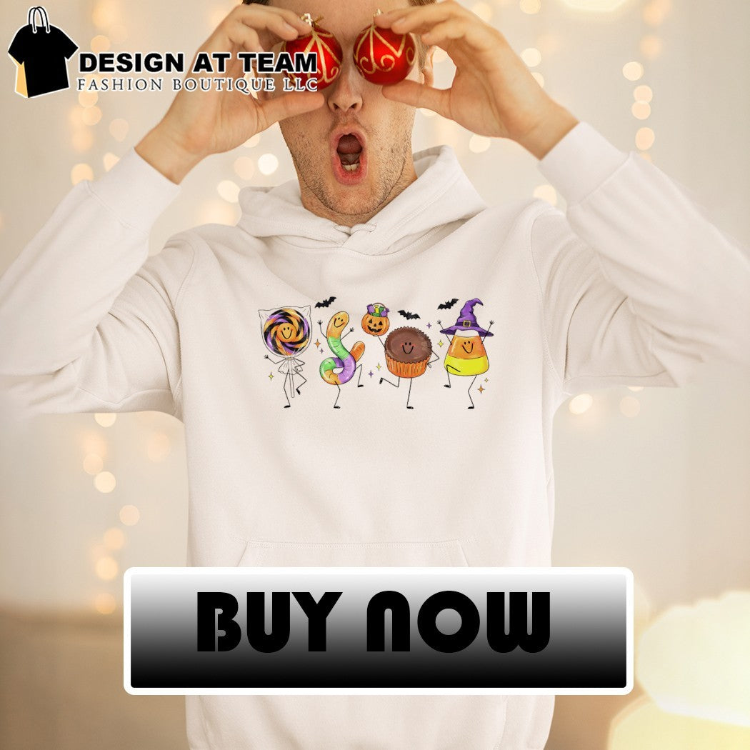 Candy Doodle Cute Smiling Characters Spooky Season Happy Halloween shirt