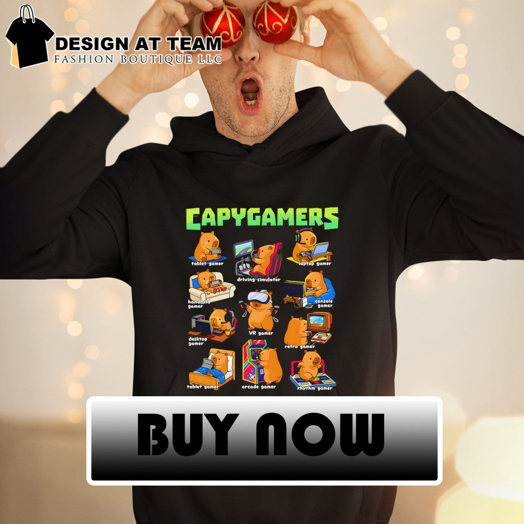 Capygamers tablet gamer driving simulator laptop gamer handheld gamer shirt