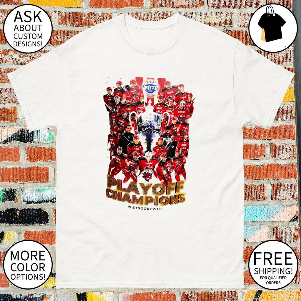 Cardiff Devils Hockey Elite League Playoff Champions Let’s go Devil shirt