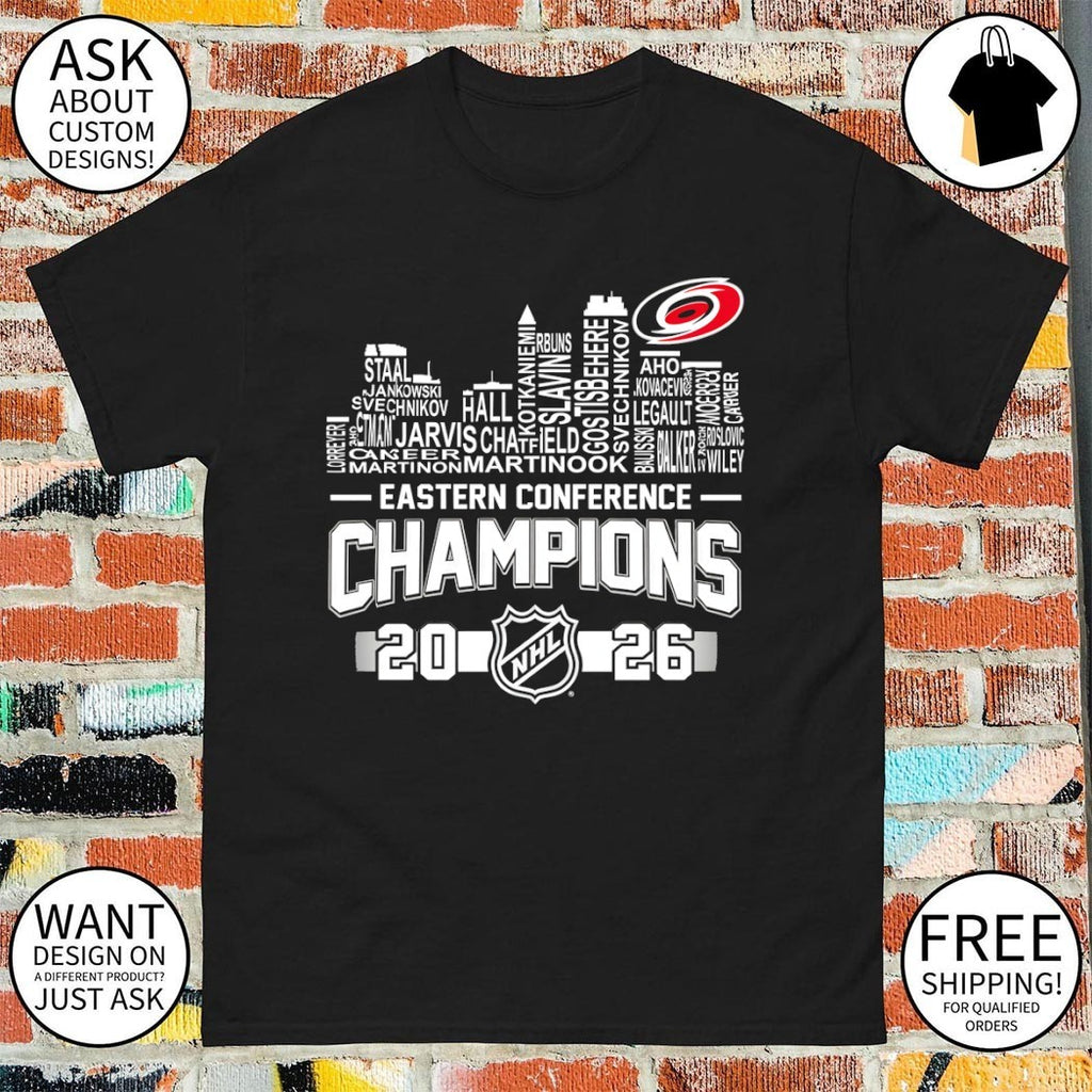 Carolina Hurricanes Hockey 2026 Stanley Cup Final Champions City Skyline Names shirt