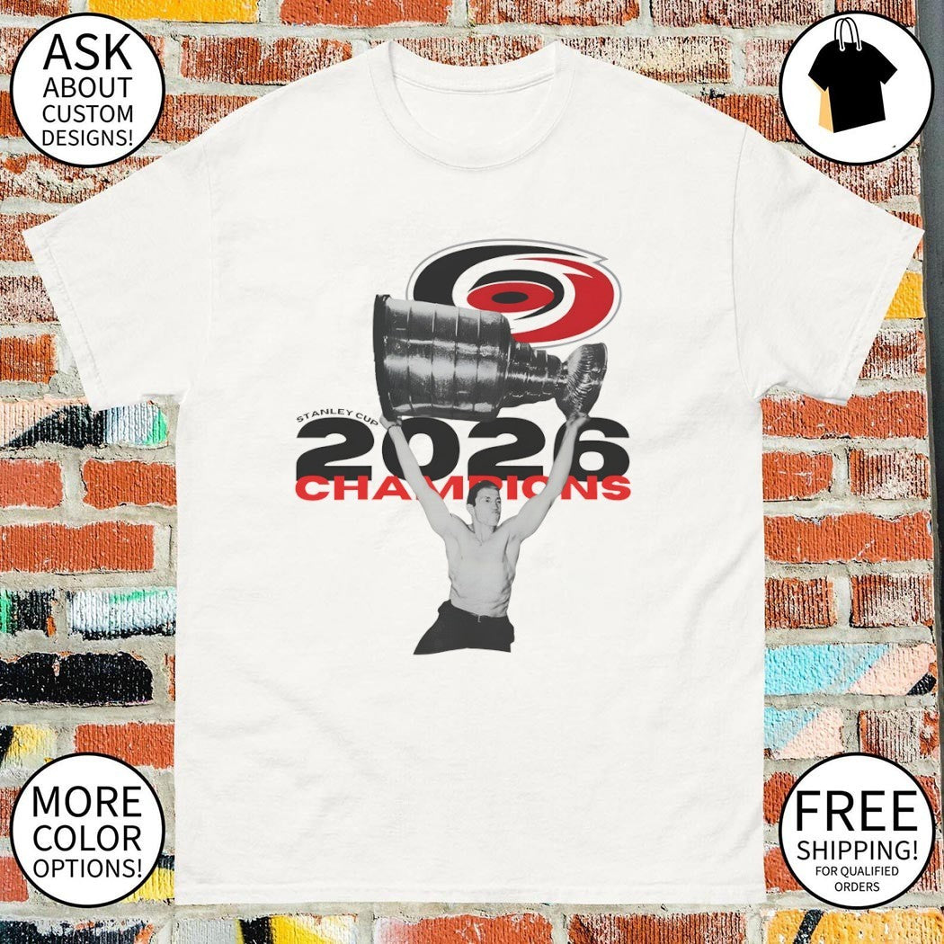 Carolina Hurricanes Hockey Celebration Stanley Cup 2026 Champions Shirtless Man shirt