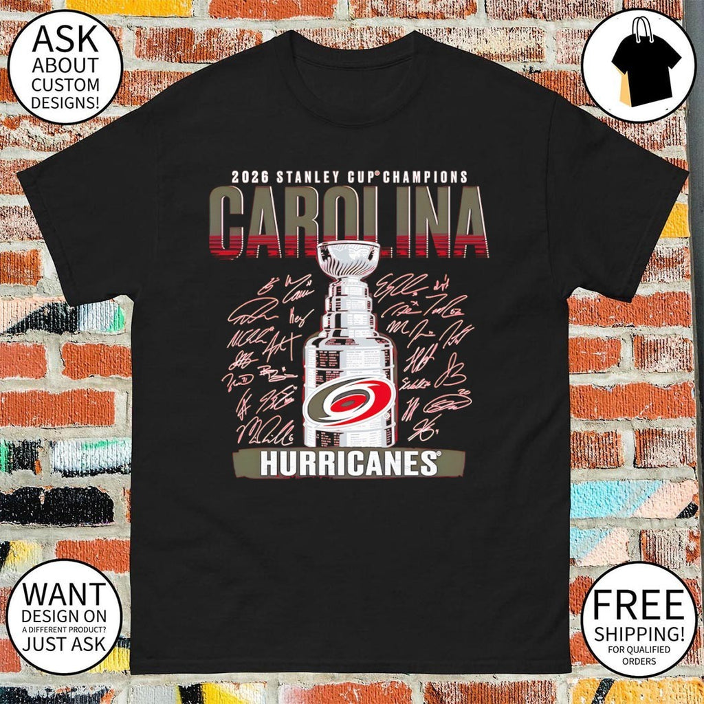 Carolina Hurricanes Hockey NHL 2026 Stanley Cup Champions Signatures Roster shirt