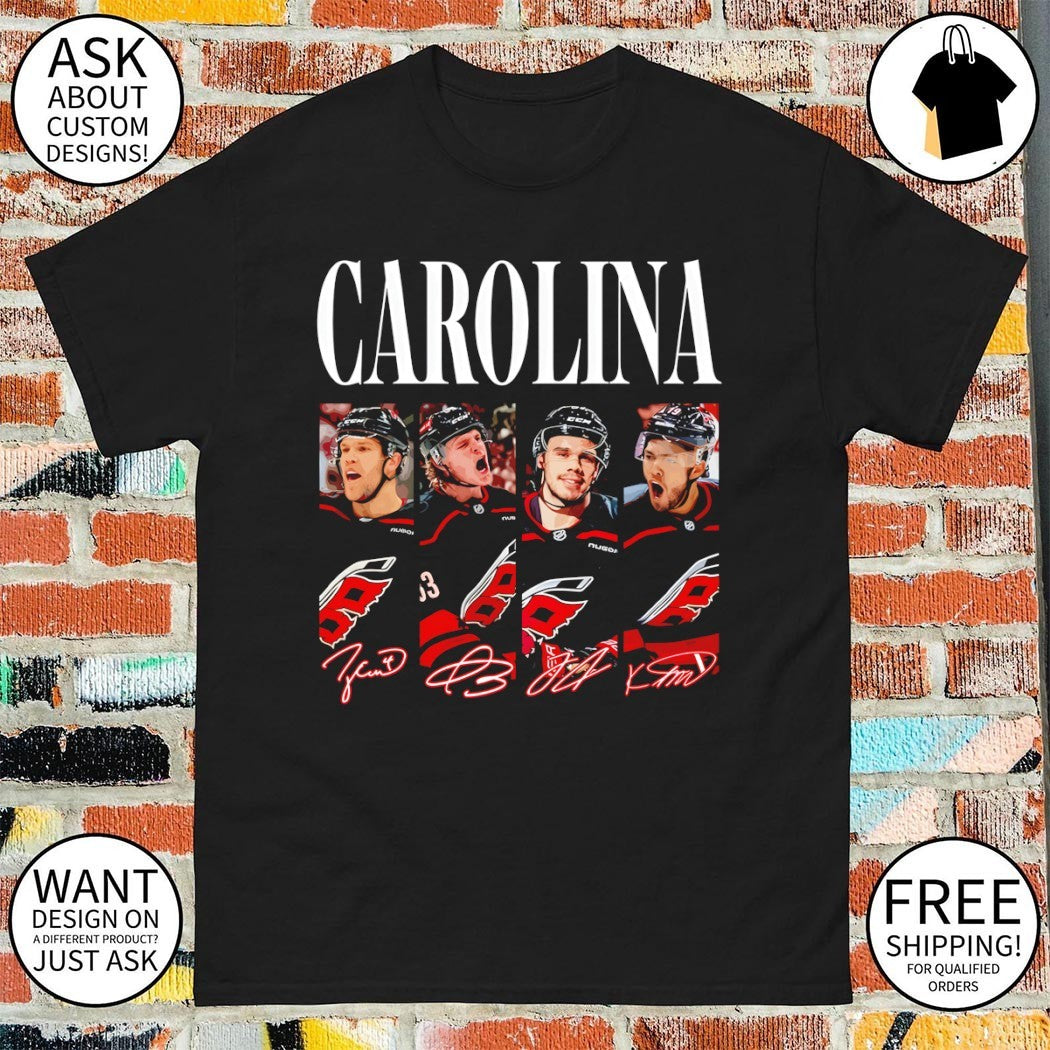 Carolina Hurricanes Hockey Players Signature Carolina Team Logo Performance shirt