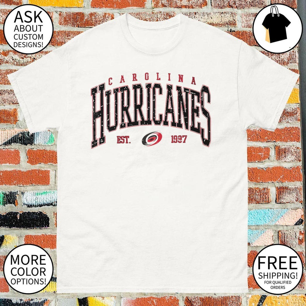 Carolina Hurricanes Ice hockey fan apparel featuring the text est 1997 shirt