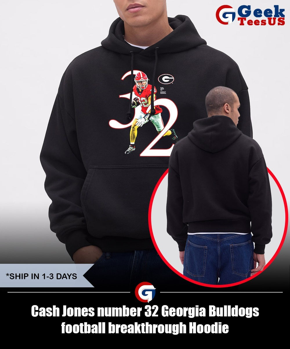 Cash Jones number 32 Georgia Bulldogs football breakthrough shirt