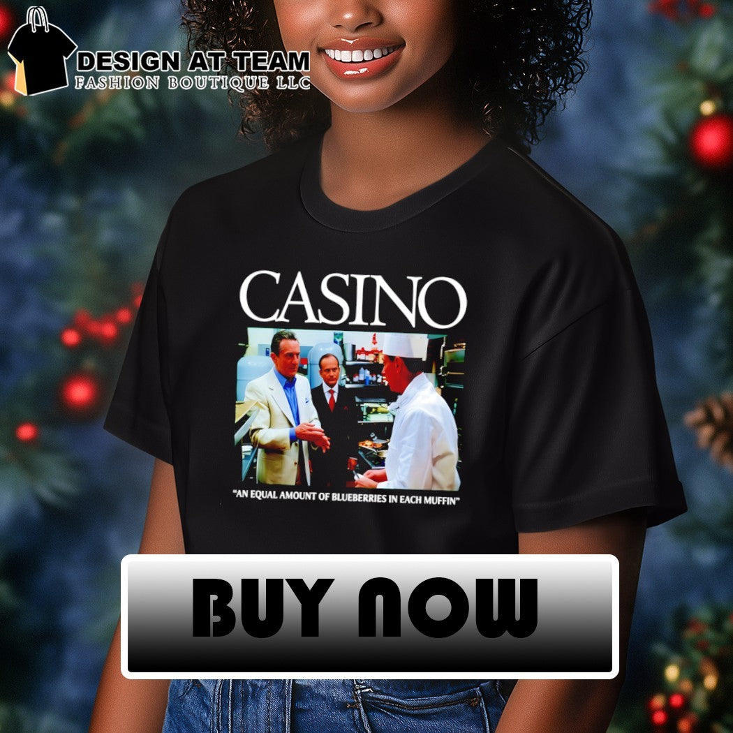 Casino an equal amount of blueberries in each muffin shirt