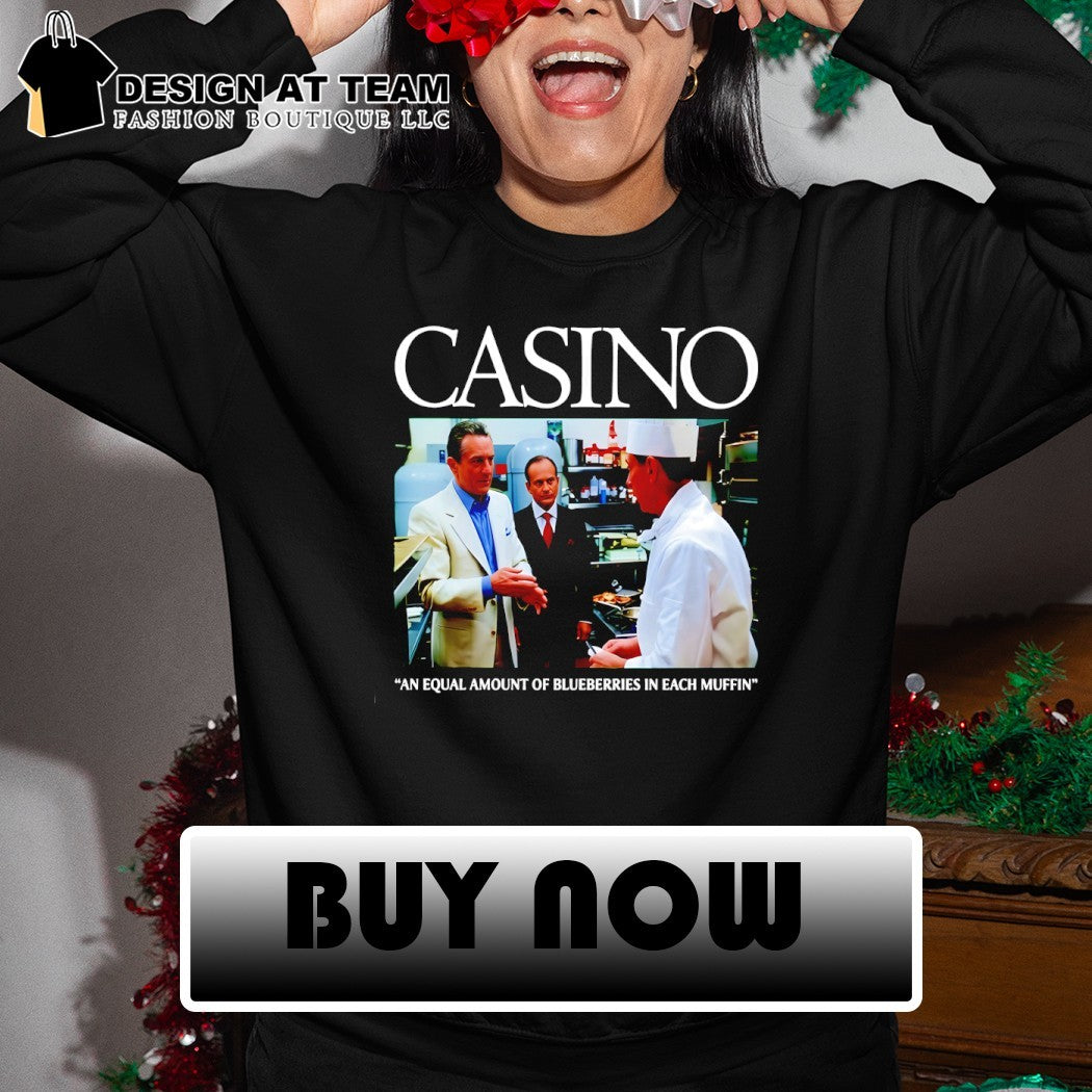 Casino an equal amount of blueberries in each muffin shirt