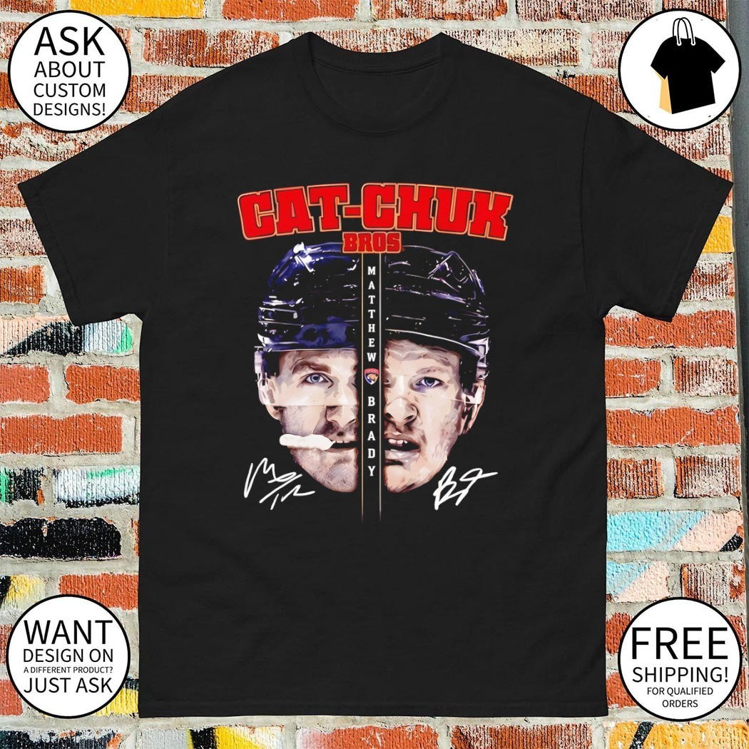 Cat-Chuk Bros Matthew Tkachuk and Brady Tkachuk Florida Panthers Hockey NHL 2026 signatures shirt