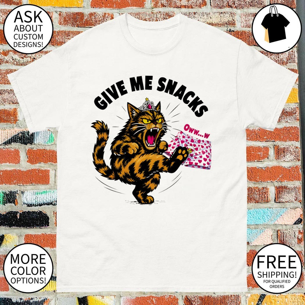 Cat crown Give Me Snacks Owww shirt