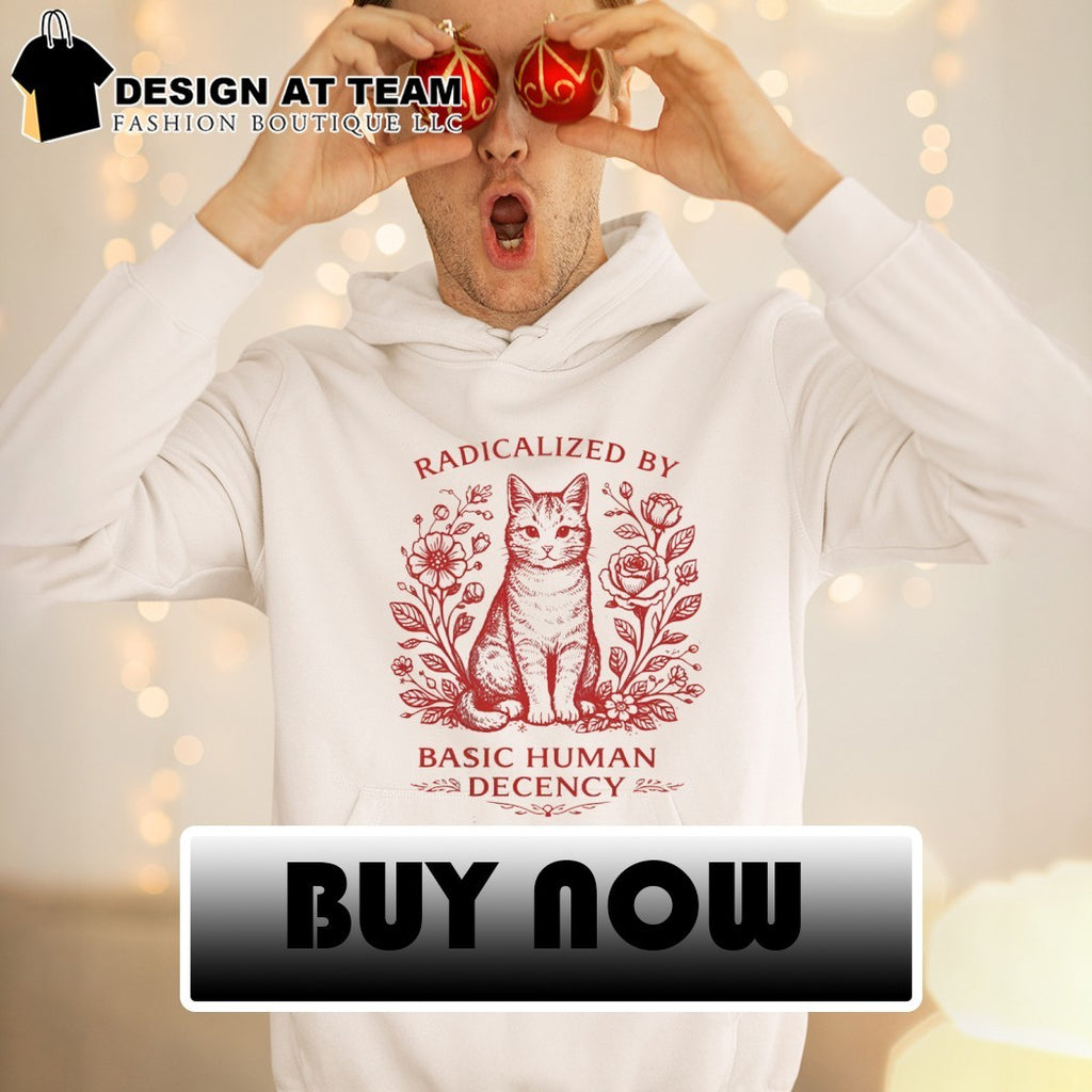 Cat roses radical human decency vintage shirt