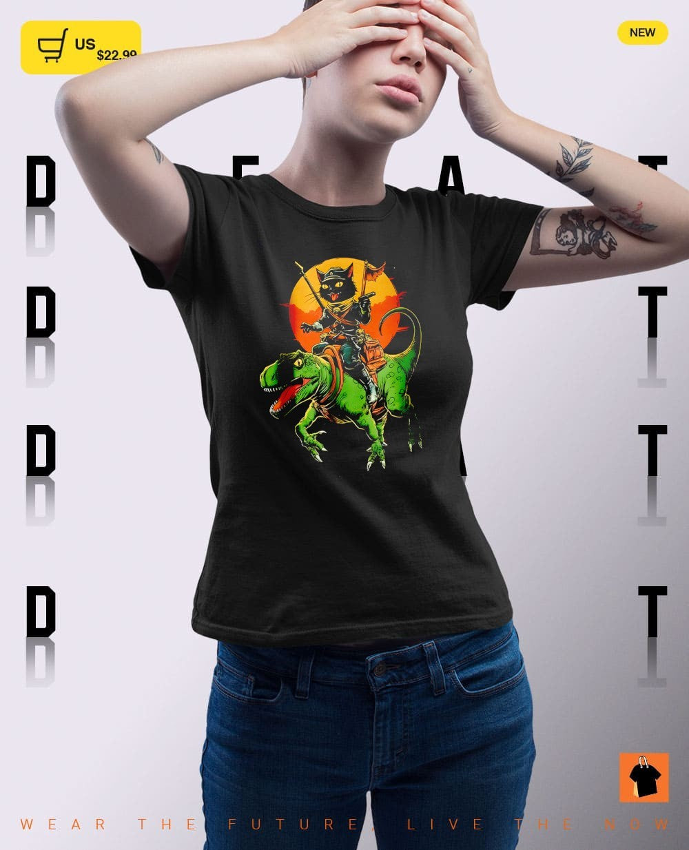 Cat samurai driving dragon meme shirt
