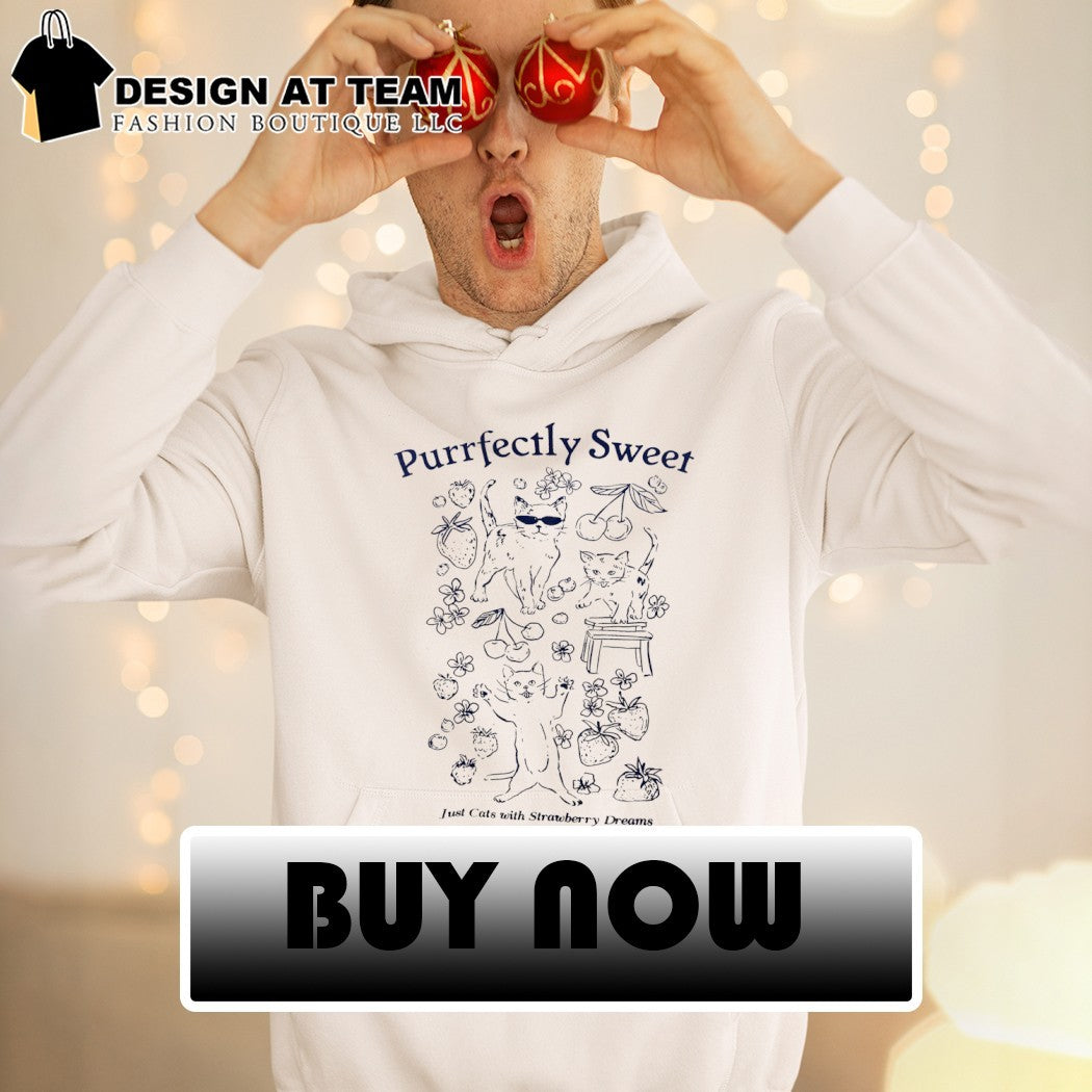 Cats berries kittens cherries flowers Purrfectly Sweet Just Cats with Strawberry shirt