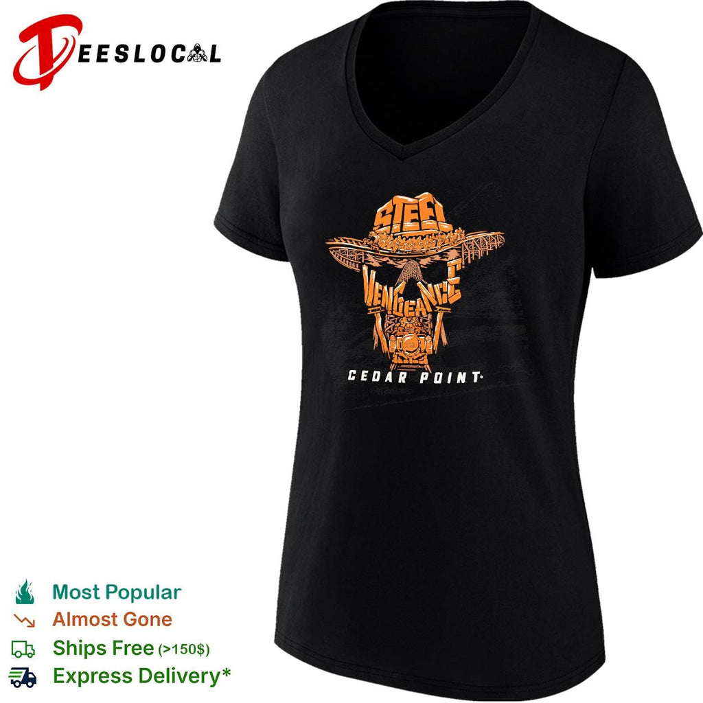 Cedar Point Steel Vengeance cowboy hat roller coaster shirt