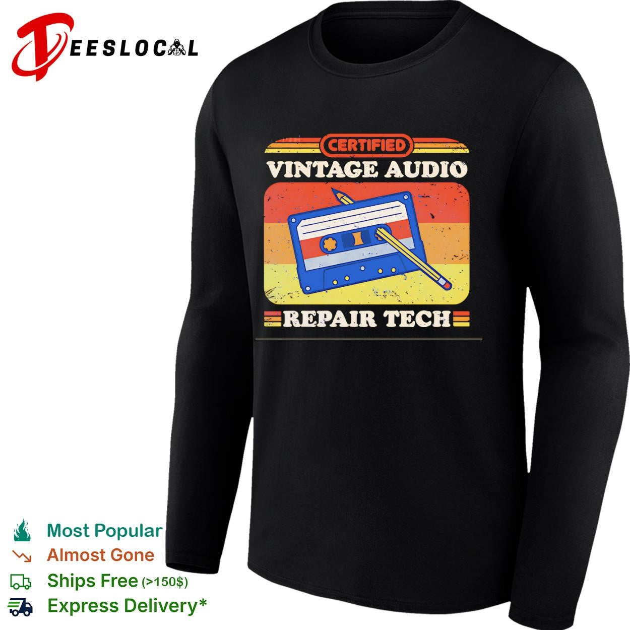 Certified vintage audio repair tech shirt