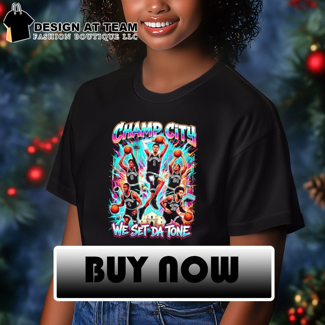 Champ City Victor Wembanyama San Antonio Spurs Basketball We Set Da Tone graphic shirt