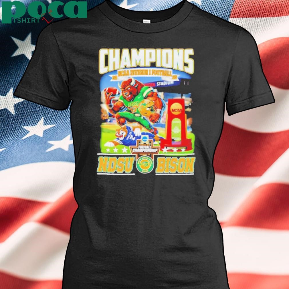 Champions NCAA Division I Football 2025 NDSU Bison mascot shirt