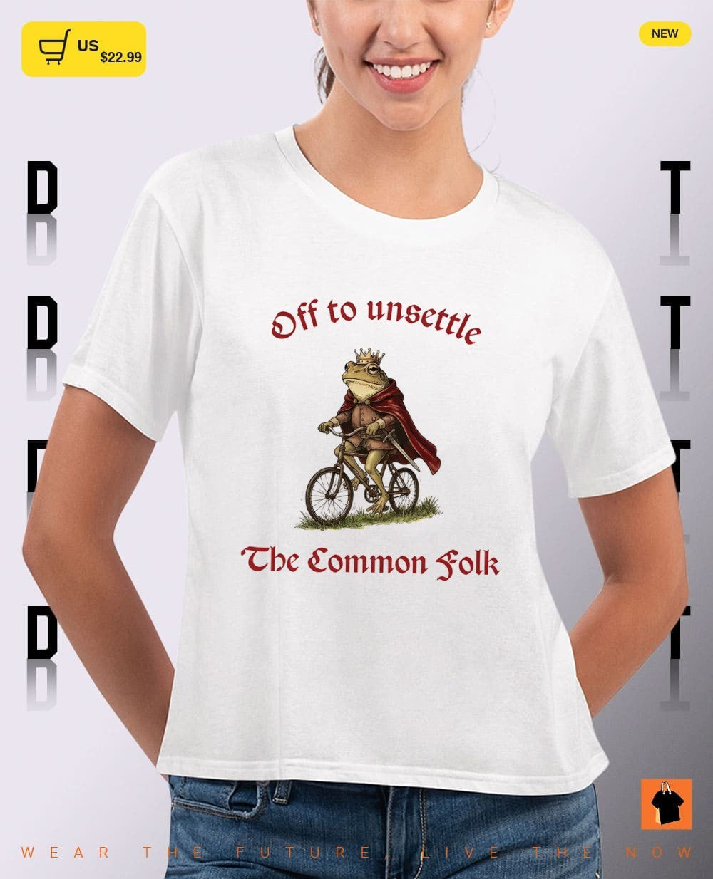 Chaotic frog off to unsettle the common folk vintage shirt