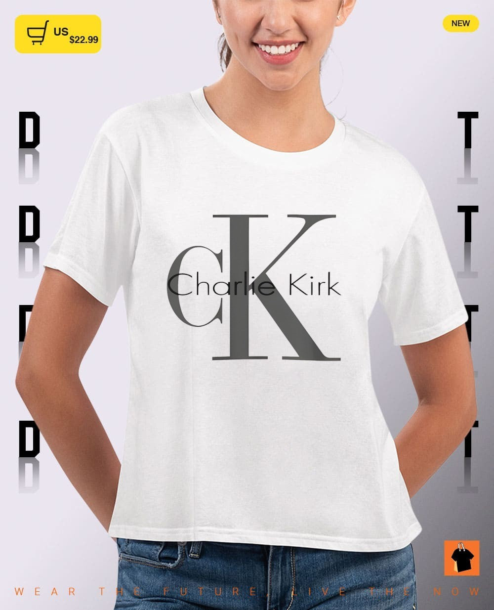 Charlie Kirk Calvin Klein parody shirt