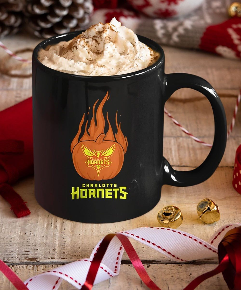 Charlotte Hornets flaming pumpkin Halloween 2025 shirt