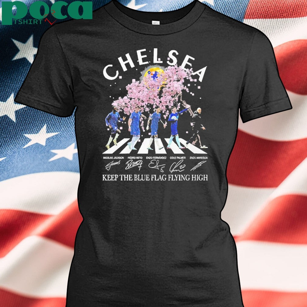 Chelsea Keep The Blue Flag Flying High Cherry Blossoms Bloom Shirt