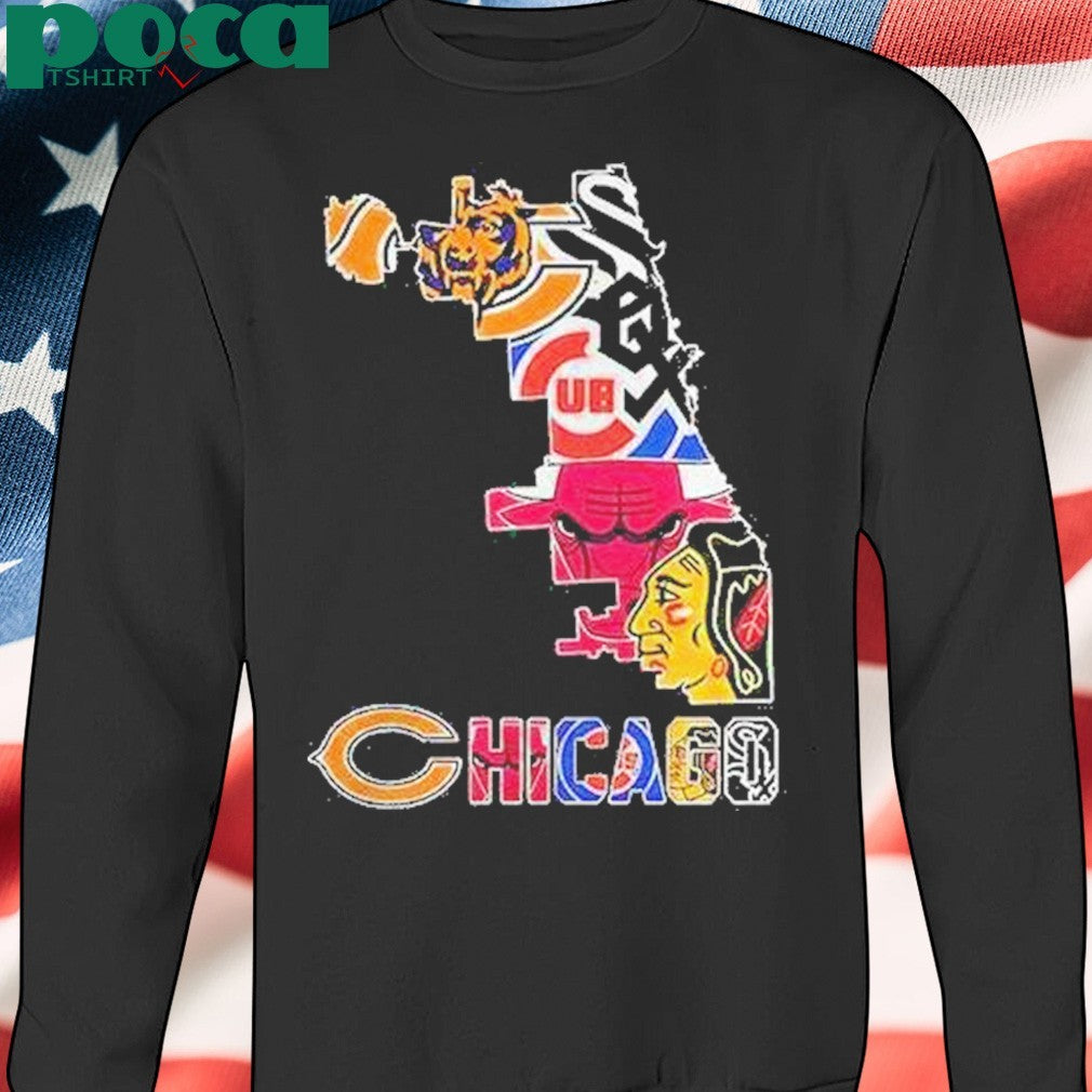 Chicago Sports Team Map Logo Shirt
