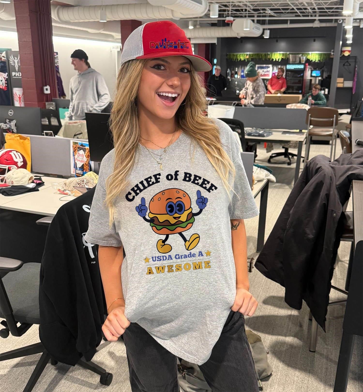 Chief of Beef USDA Grade A Awesome Burger Cartoon shirt