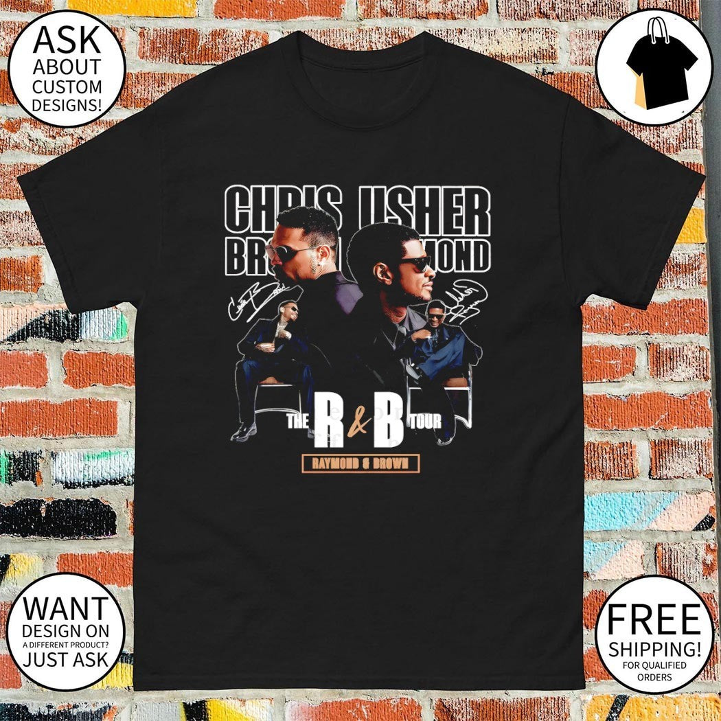 Chris Brown Usher Raymond The R and B Tour Raymond and Brown music artist shirt