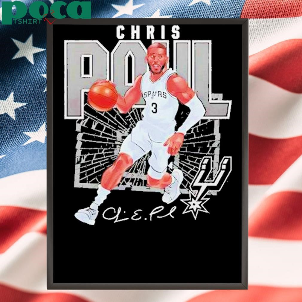 Chris Paul San Antonio Spurs Nba Basketball Shattered Signature Vintage Shirt