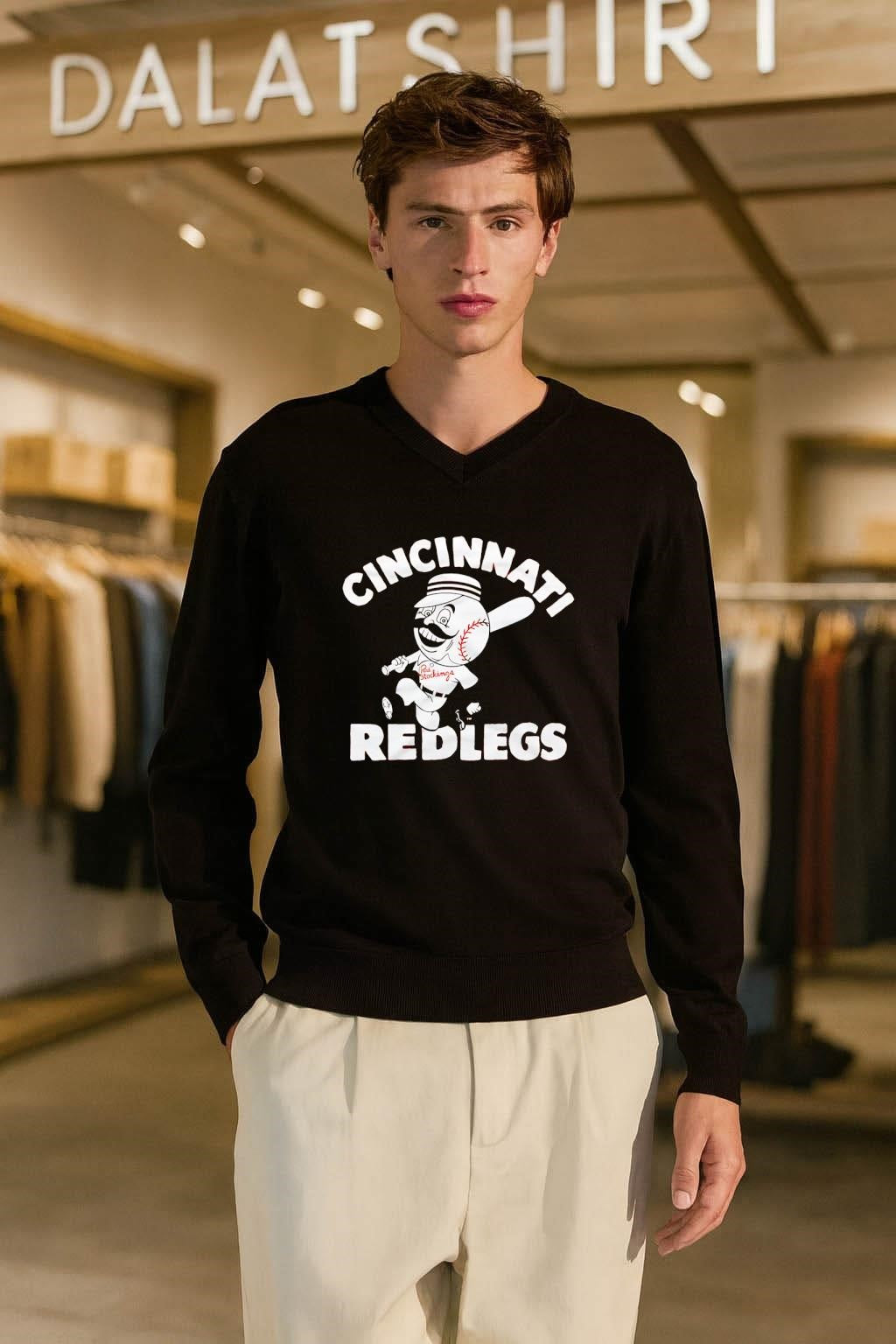 Cincinnati Redlegs Mr. Redlegs Baseball Mascot shirt