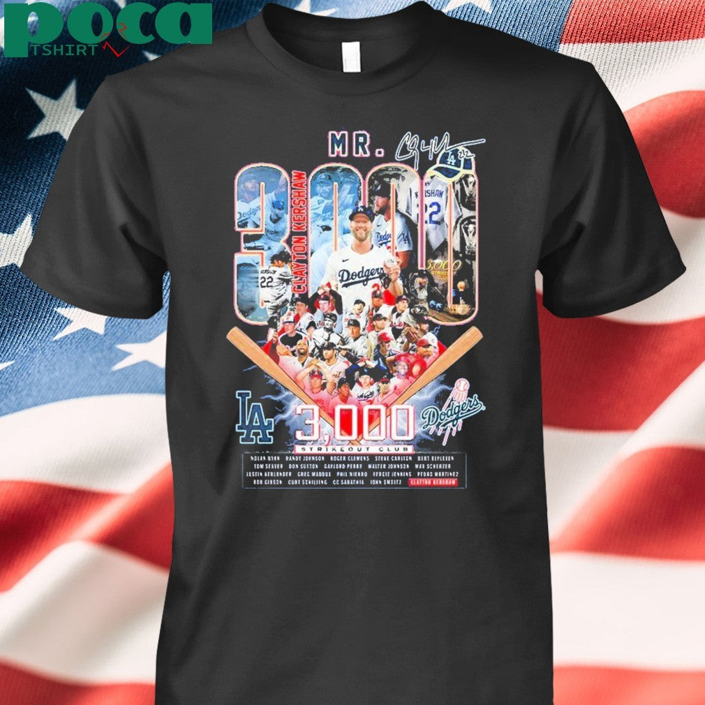 Clayton Kershaw on joining the 3,000 Strikeout Club T-Shirt