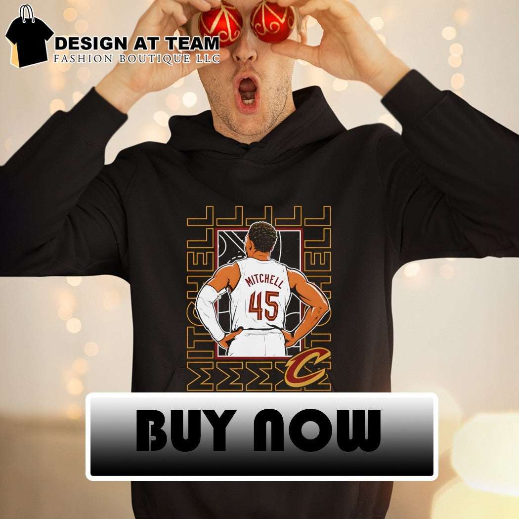 Cleveland Cavaliers Donovan Mitchell basketball player jersey print mens black shirt