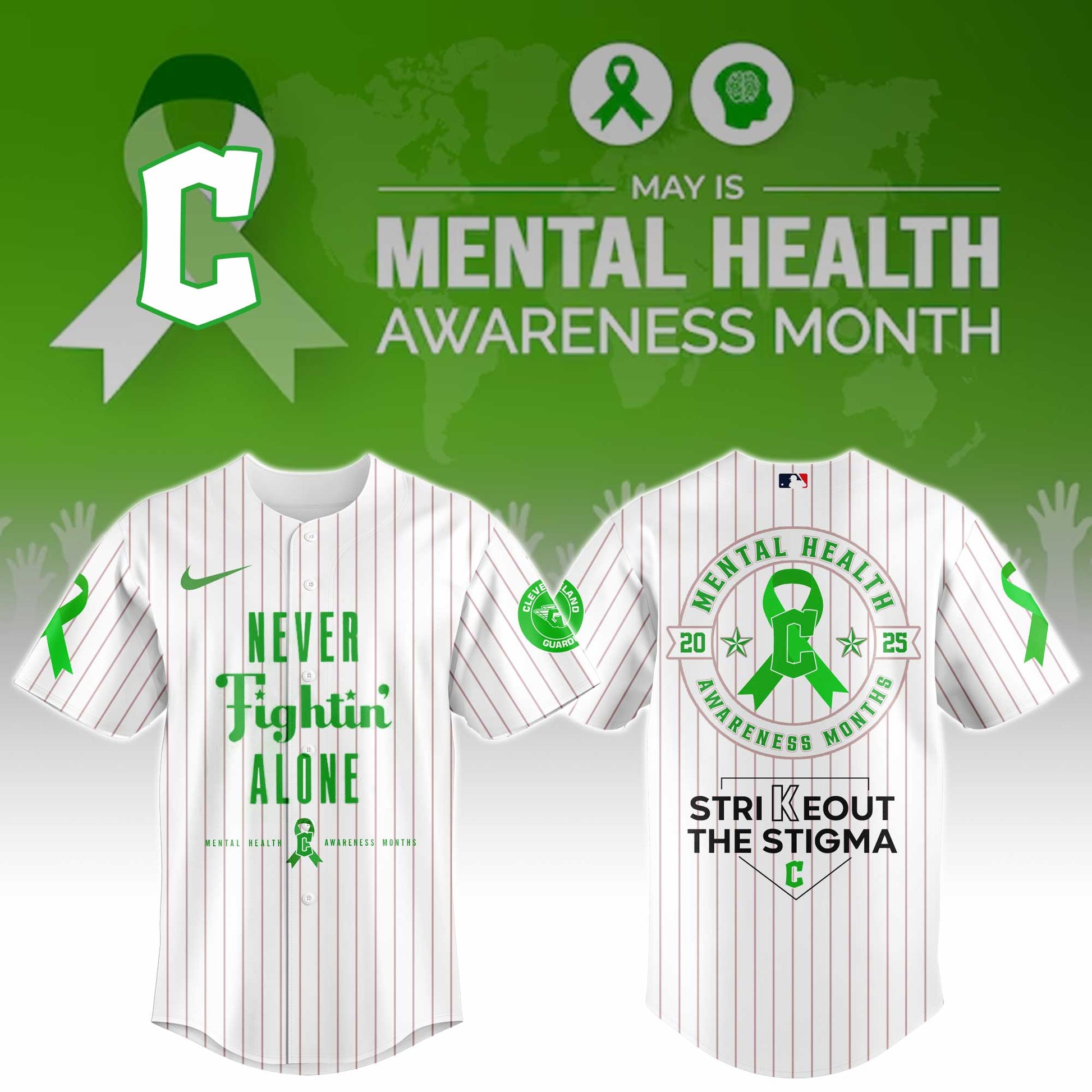 Cleveland Guardians Mental Health Awareness Week Jersey