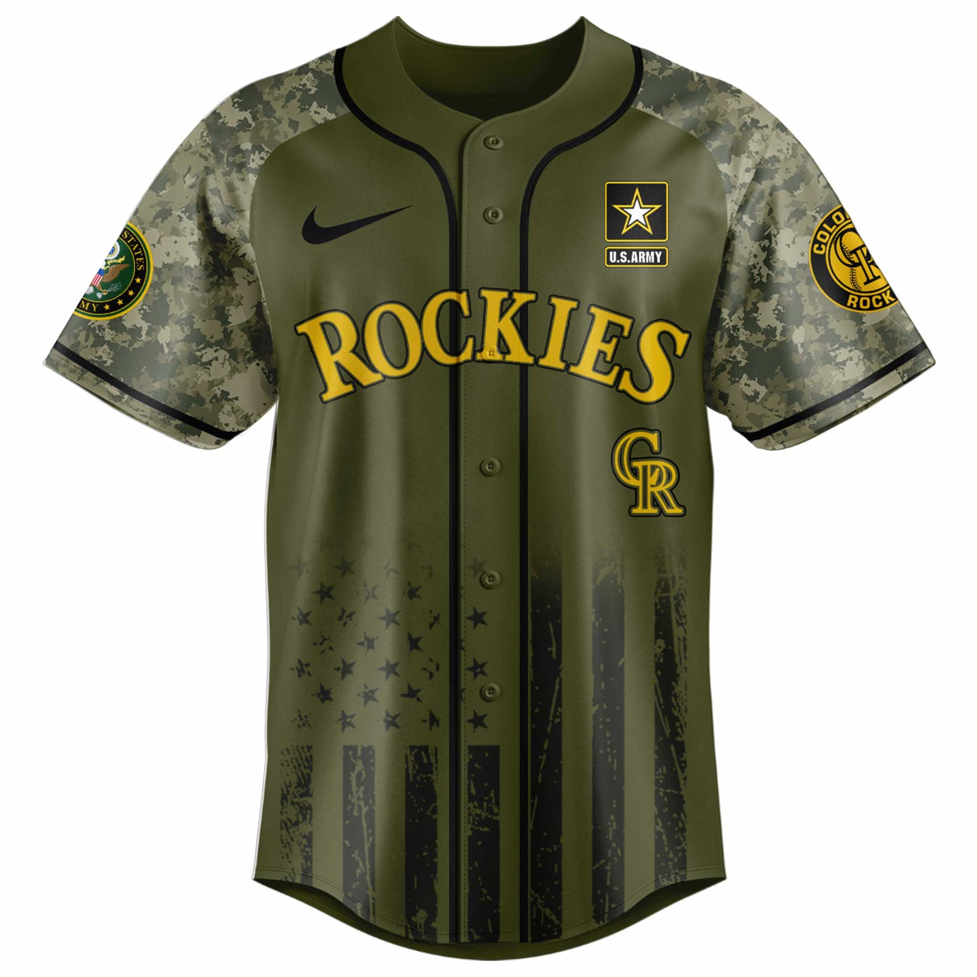 Colorado Rockies MLB 250th anniversary US Army Jersey