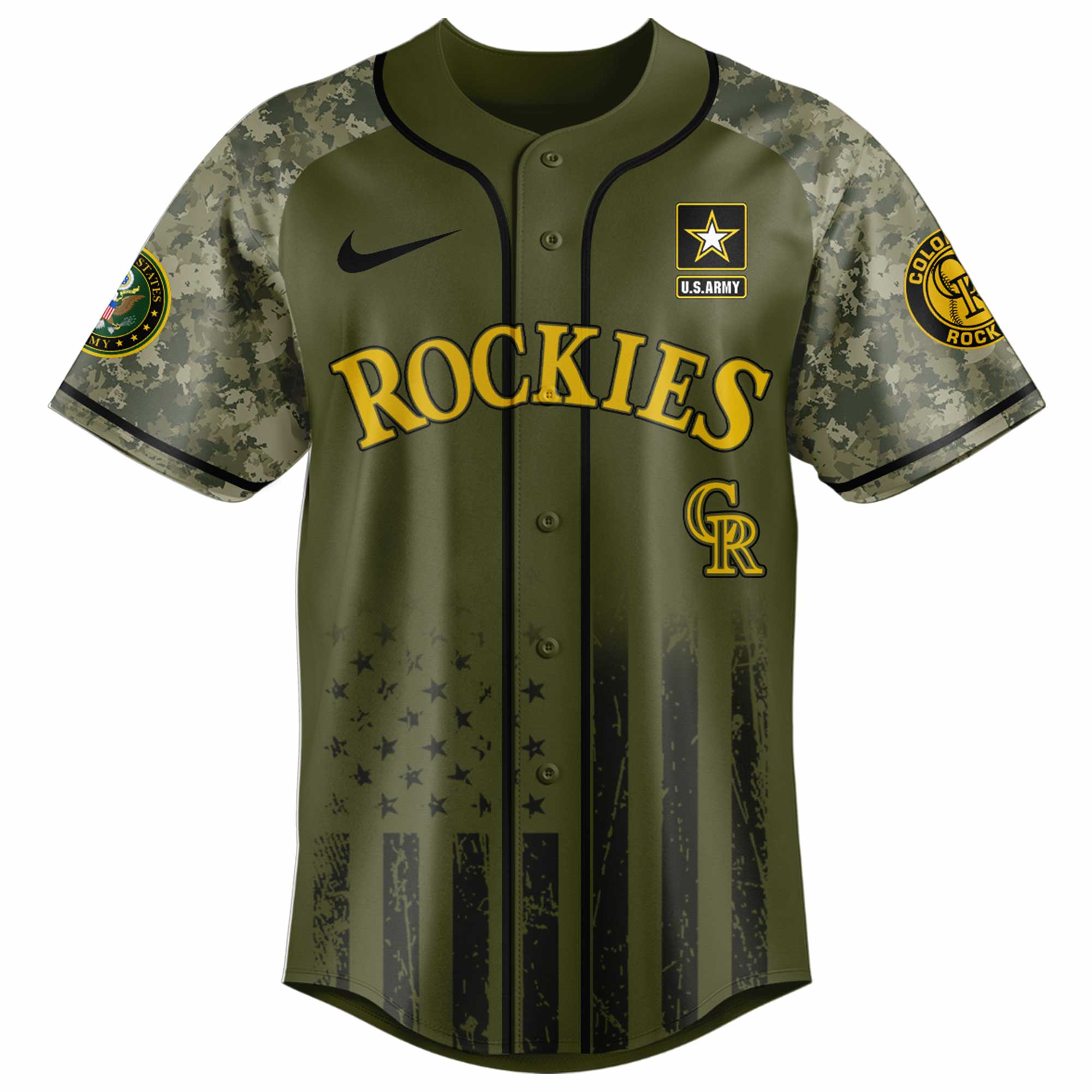 Colorado Rockies MLB 250th anniversary US Army Jersey