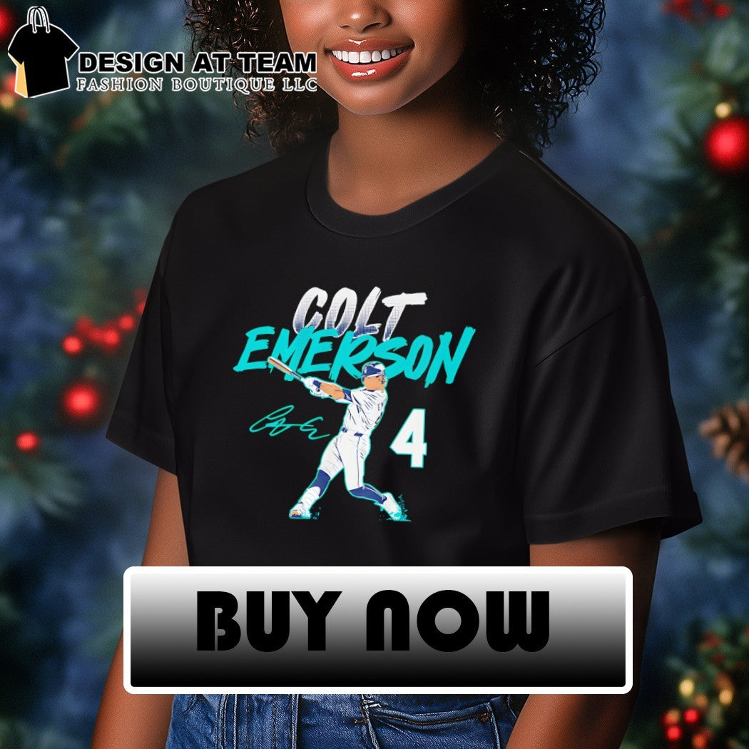 Colt Emerson 4 Seattle Mariners Baseball Slugger Swing Number signature shirt